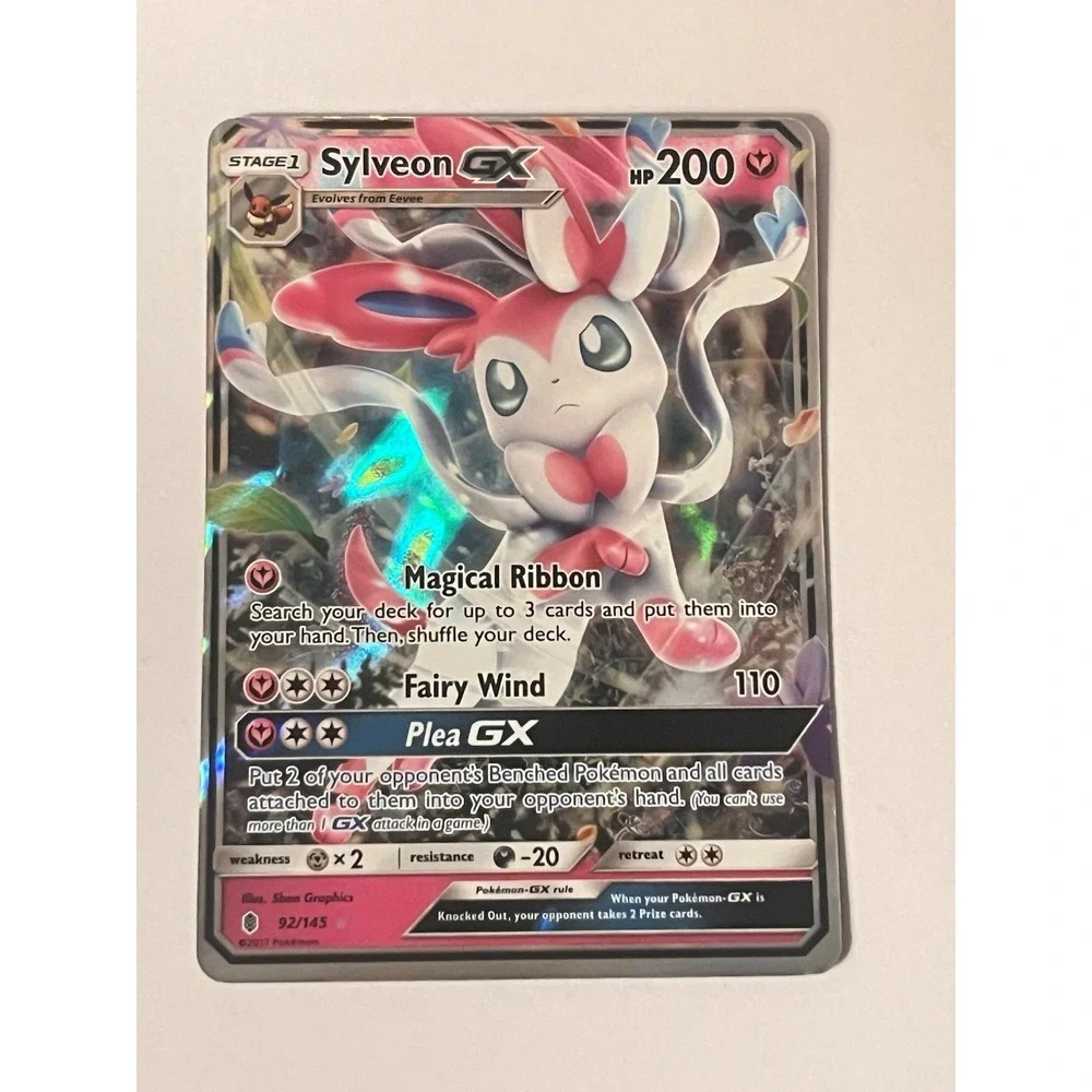 Pokemon Sylveon GX Card Guardians Rising 92/145 Pink Excellent Holo Ultra Rare
